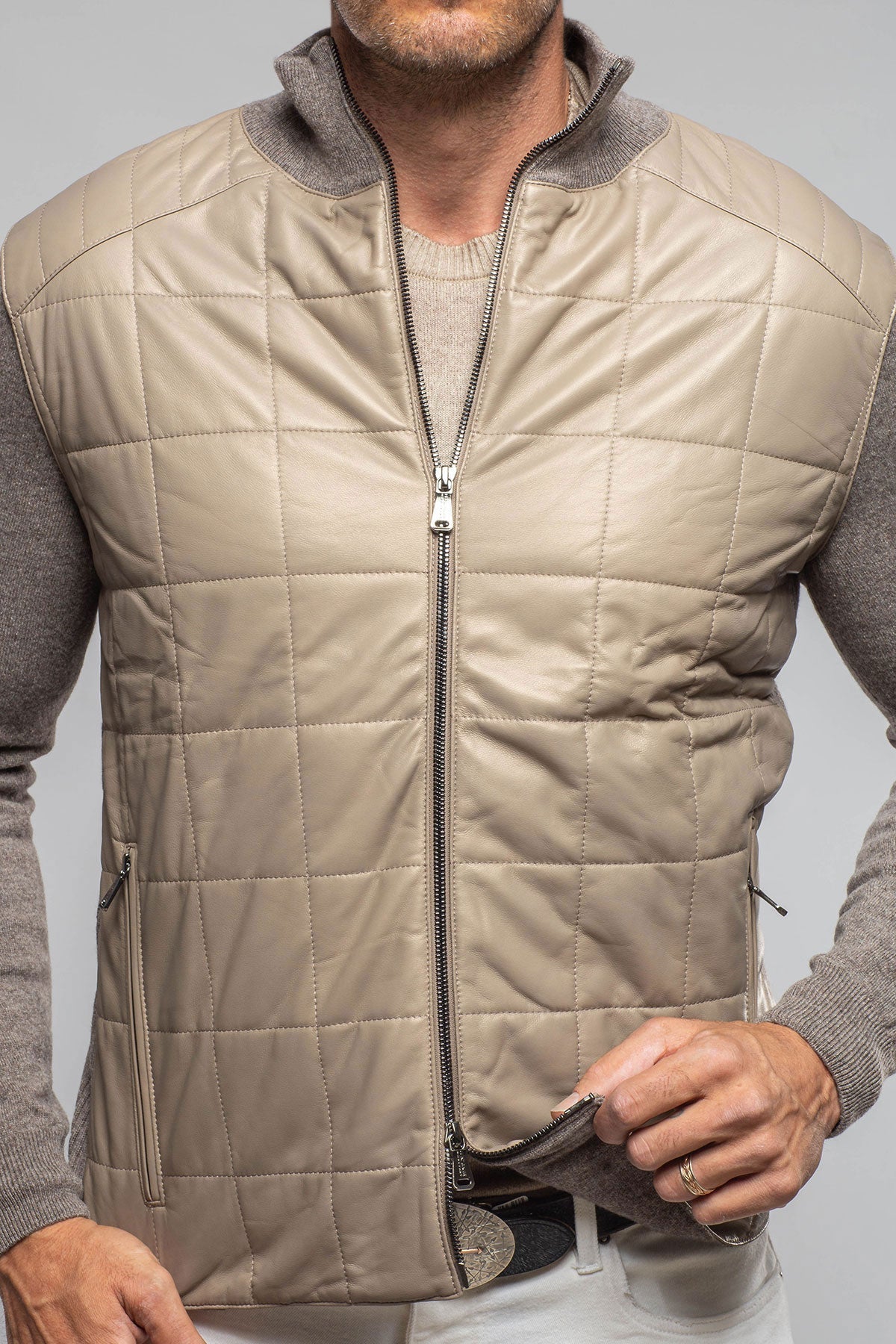 Luge Racer Sweater Jacket In Gold Sand