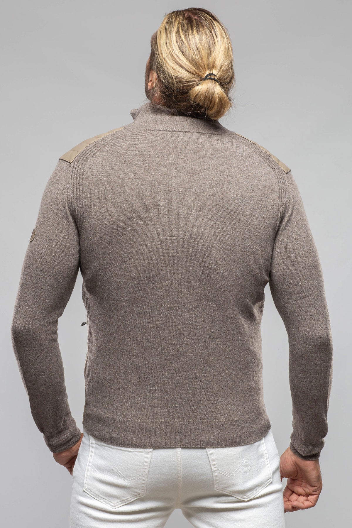 Luge Racer Sweater Jacket In Gold Sand
