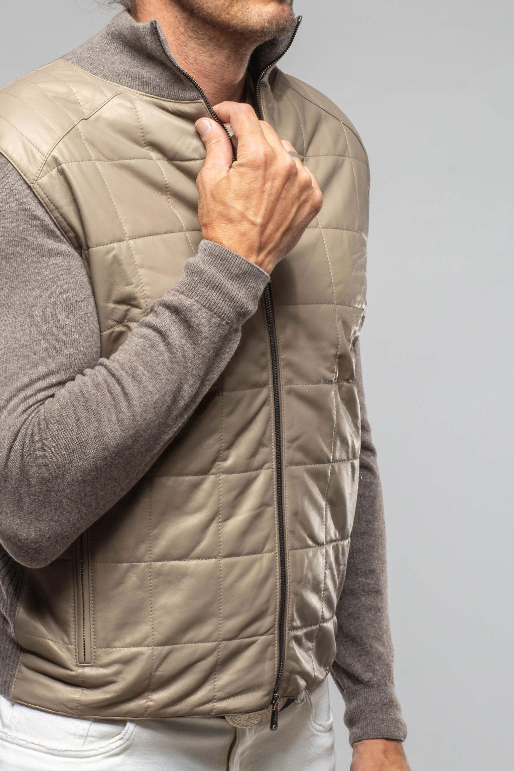 Luge Racer Sweater Jacket In Gold Sand