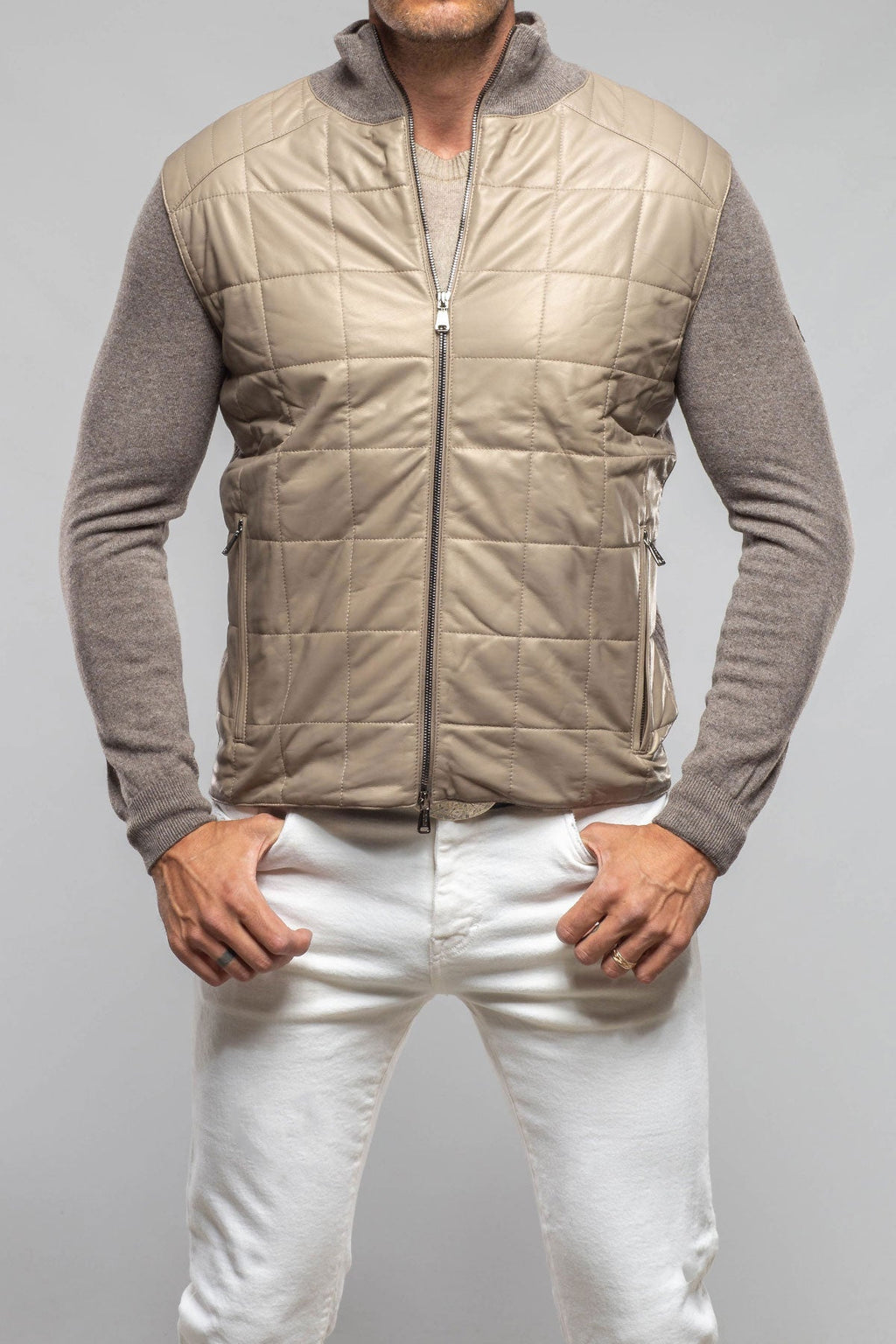 Luge Racer Sweater Jacket In Gold Sand