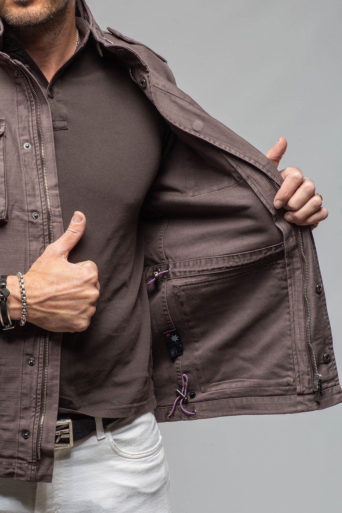 Savu Linen Jacket In Black Bean