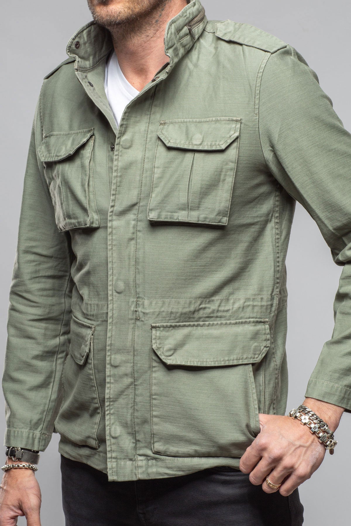 Savu Linen Jacket In Desert Sage