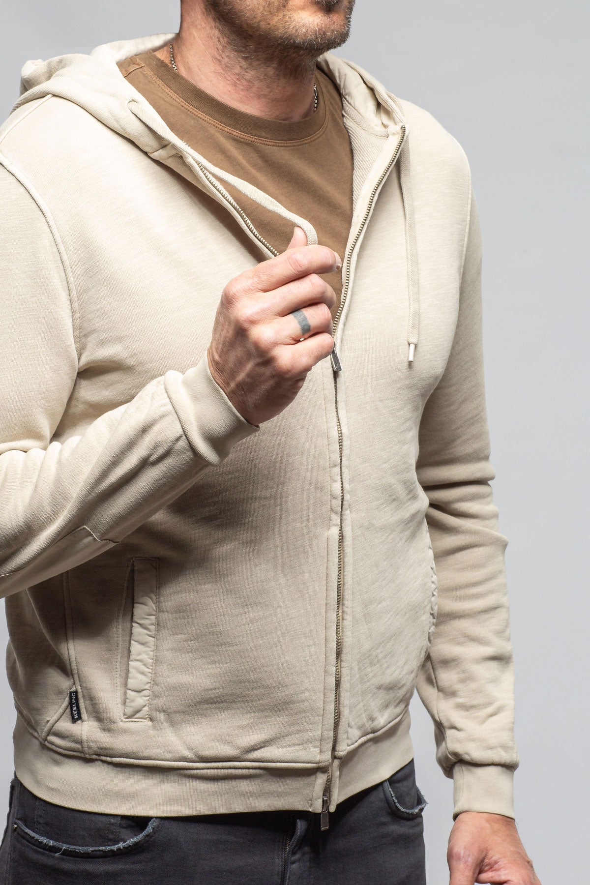 Sibut Zip Hoodie In Khaki