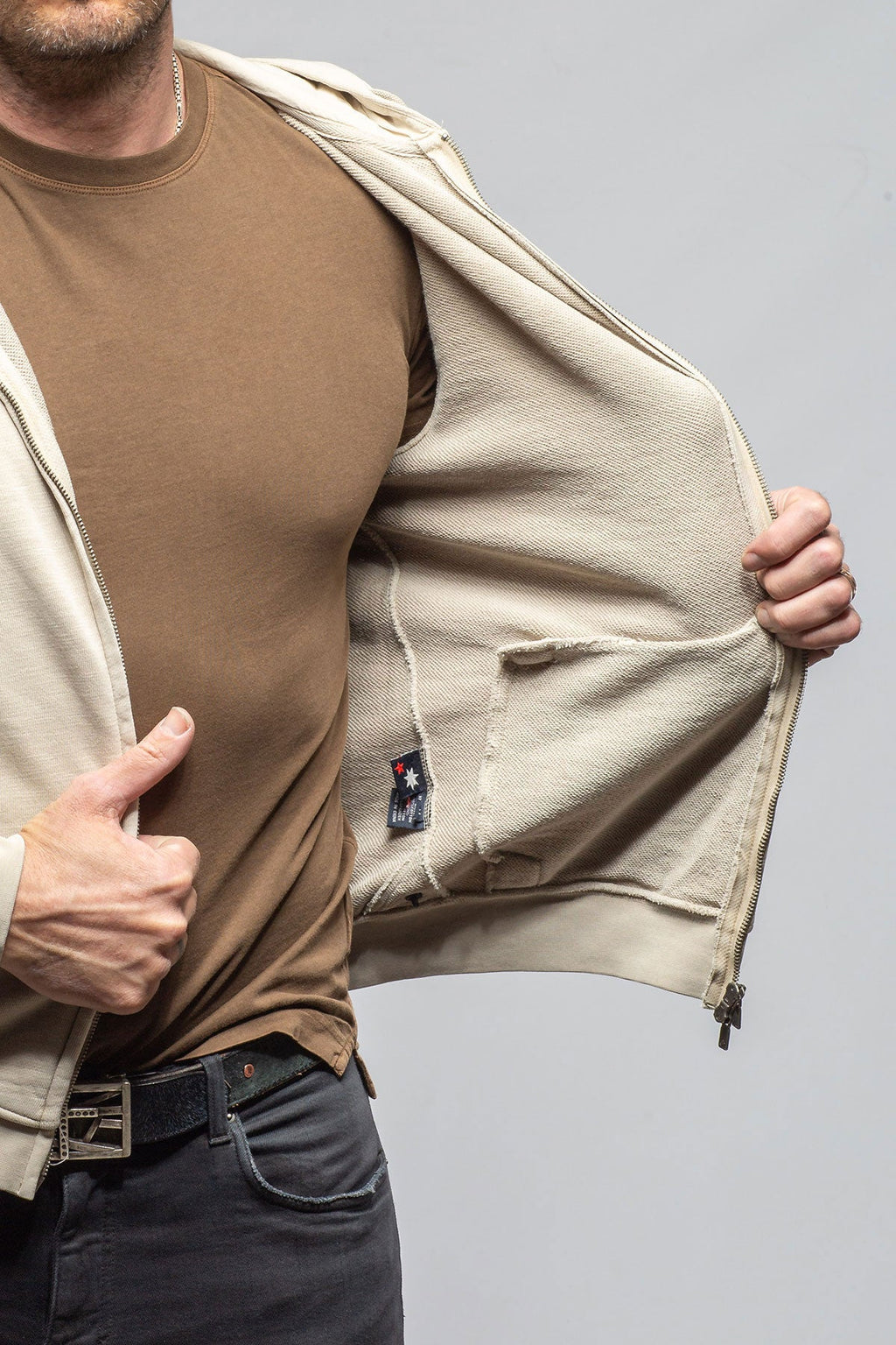 Sibut Zip Hoodie In Khaki