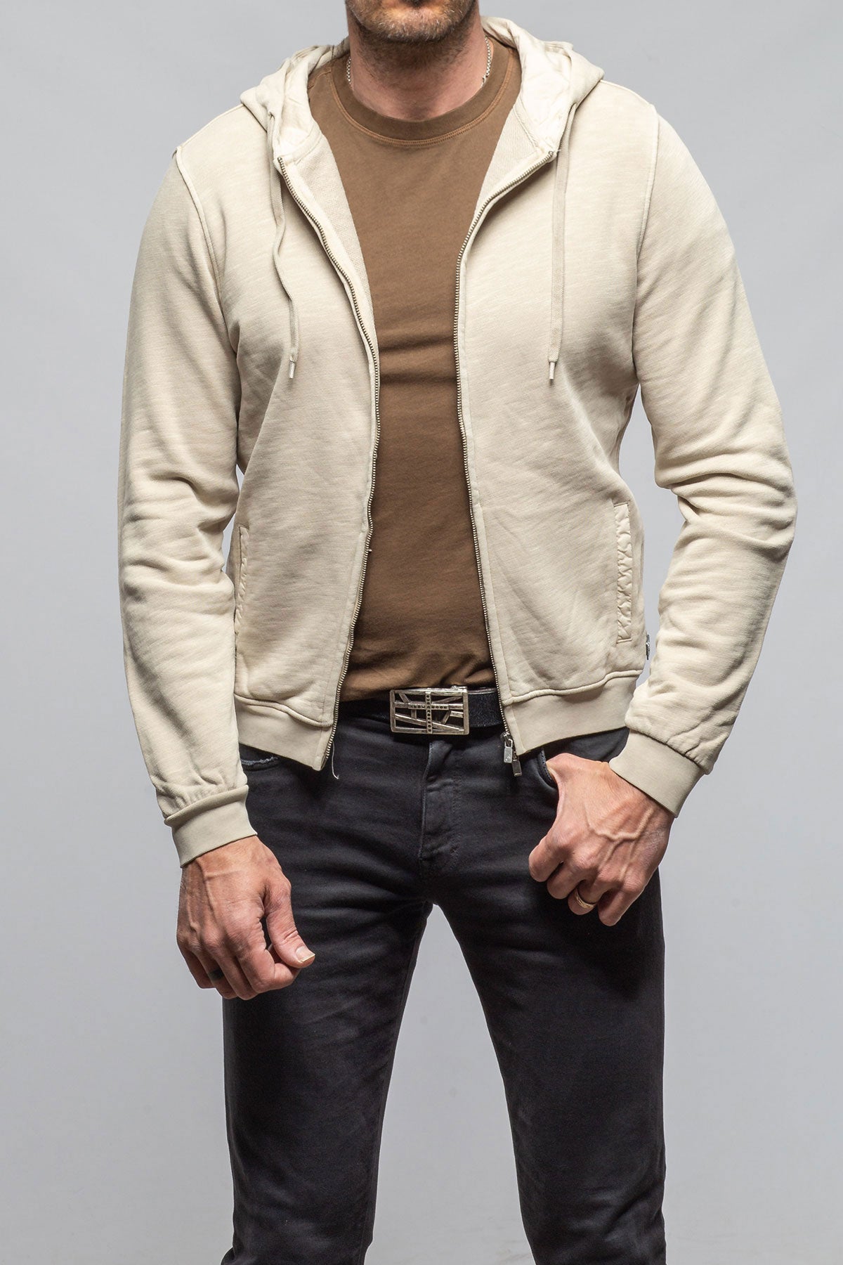 Sibut Zip Hoodie In Khaki
