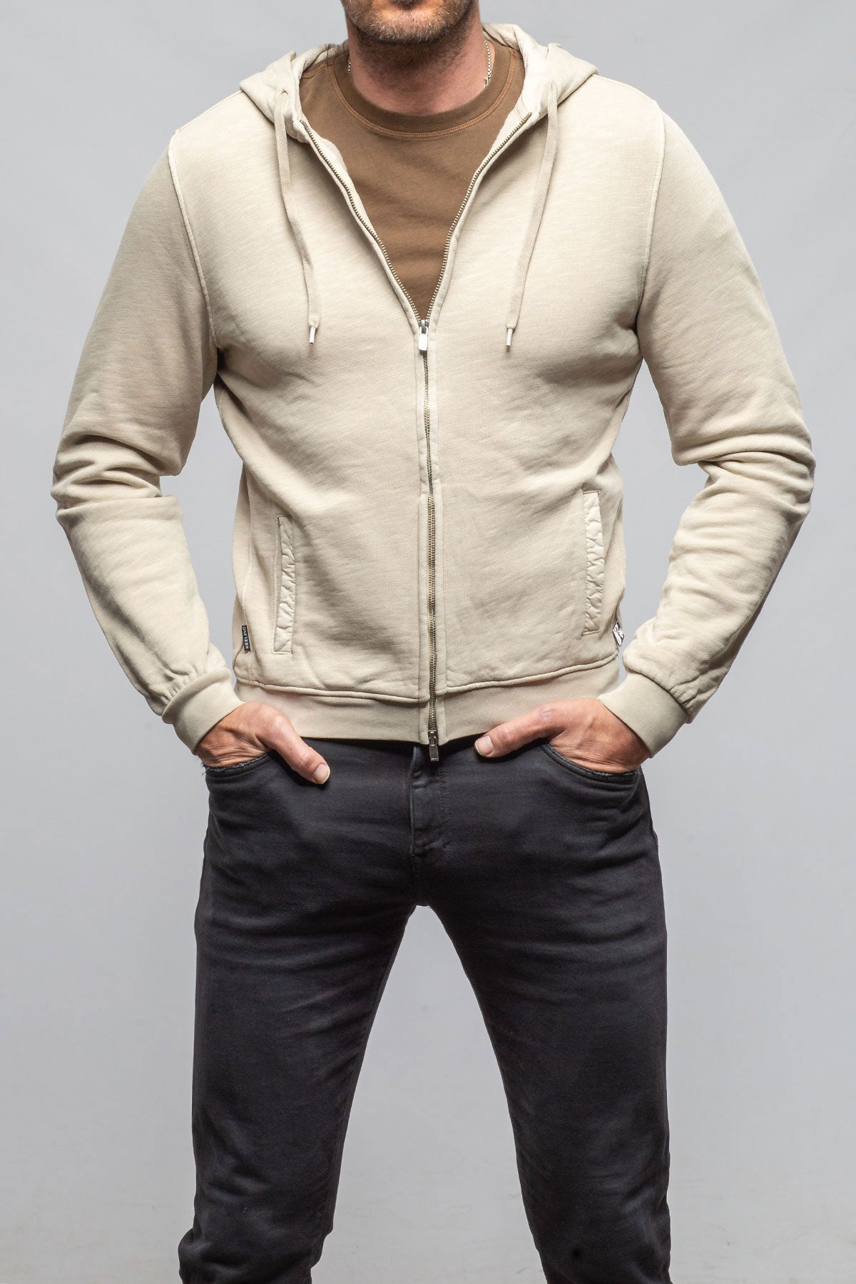 Sibut Zip Hoodie In Khaki