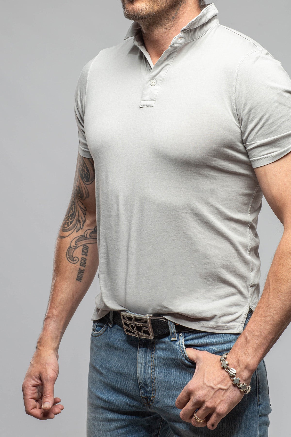 Tauranga Polo In Grey Violet