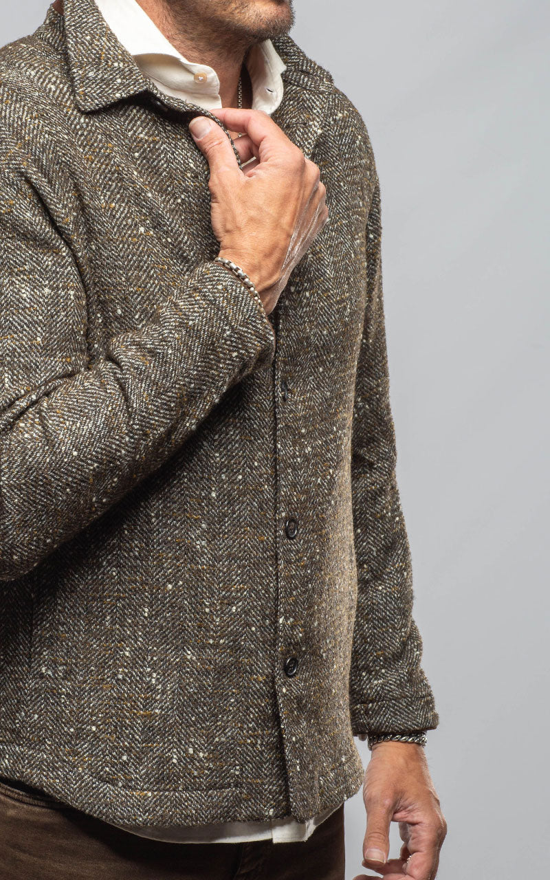 Black Reef Donegal Overshirt In Tweed