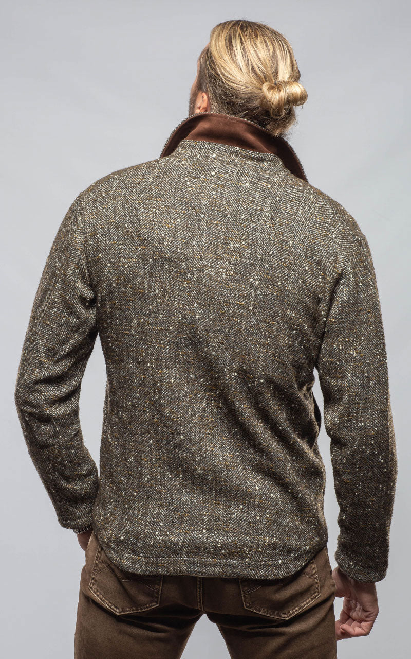 Black Reef Donegal Overshirt In Tweed