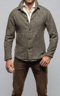 Black Reef Donegal Overshirt In Tweed