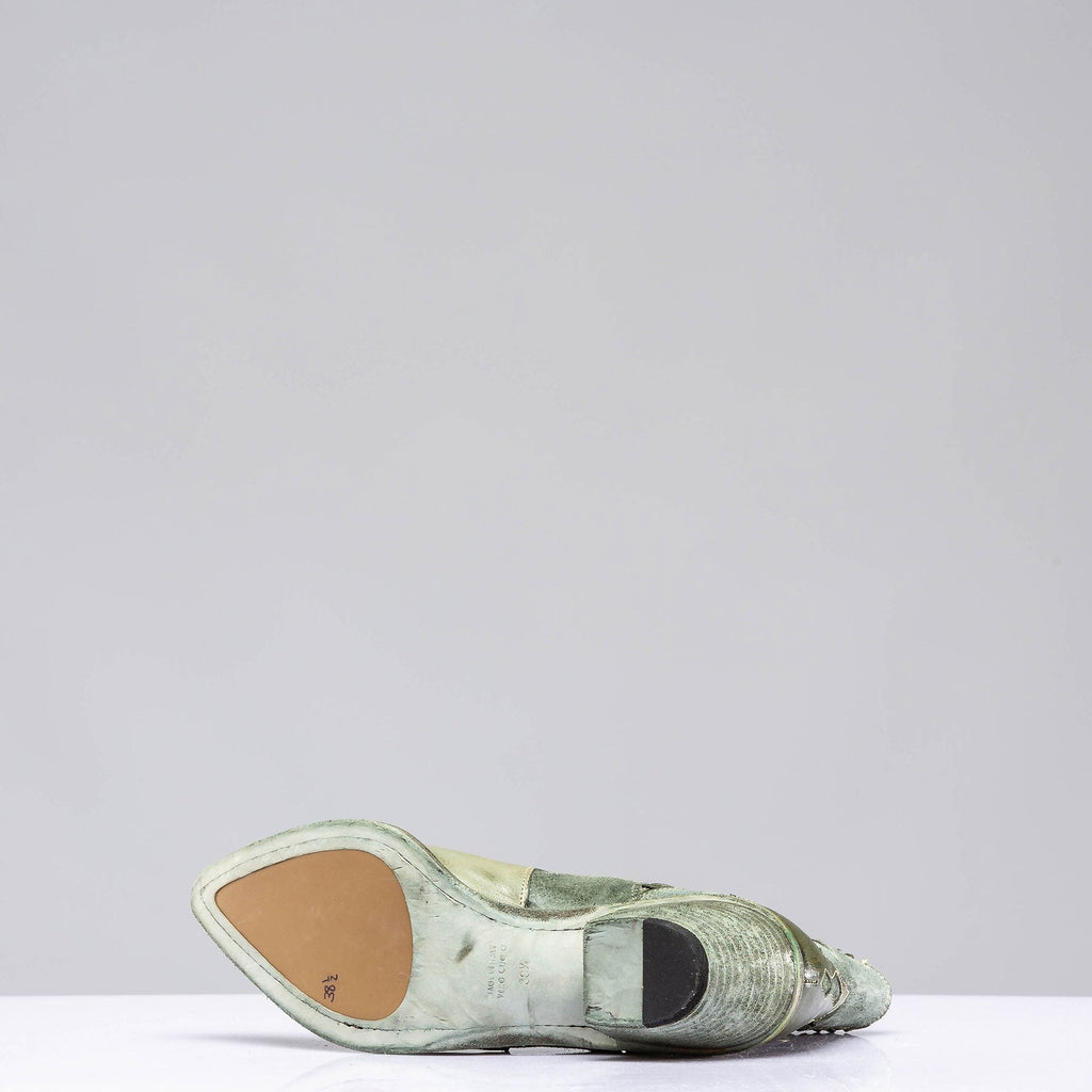 Luz Leather & Suede Boots In Green
