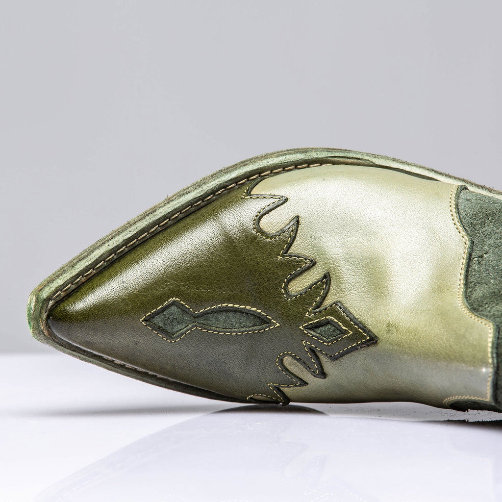 Luz Leather & Suede Boots In Green