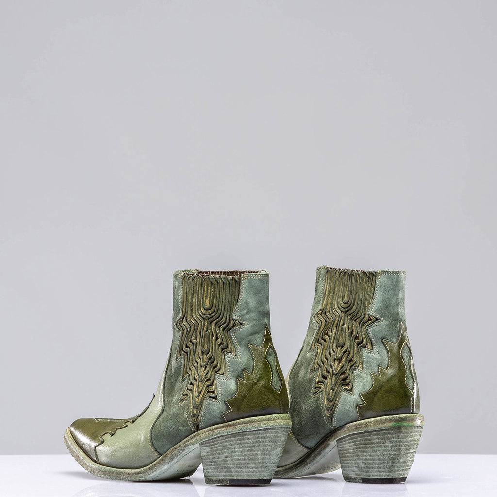 Luz Leather & Suede Boots In Green