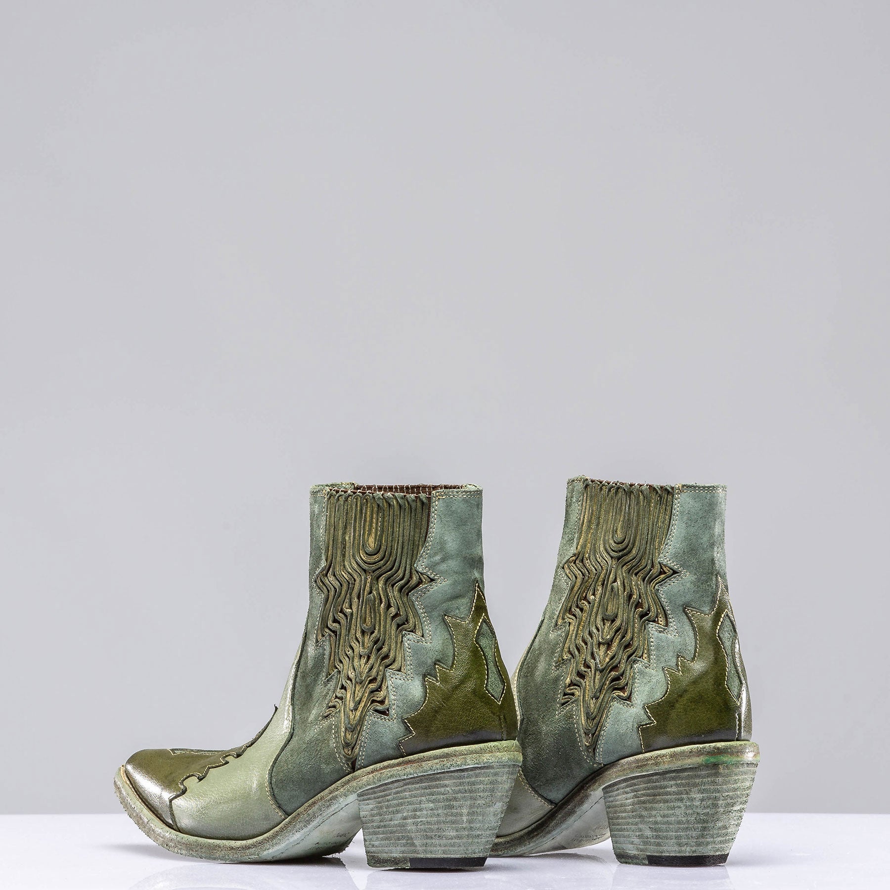 Luz Leather & Suede Boots In Green