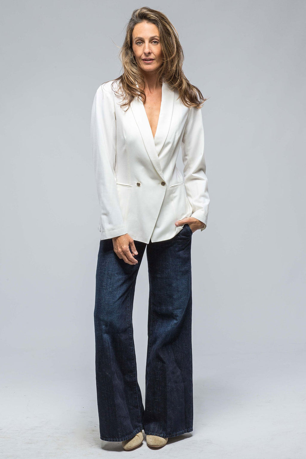 Adeline Gauze Blazer In White