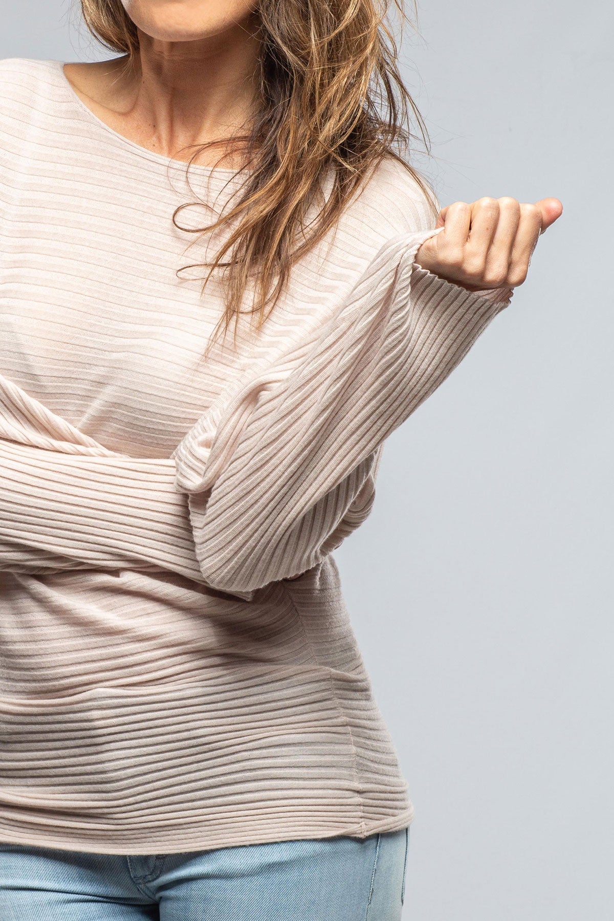 Estelle Cashmere Sweater In Pale Blush
