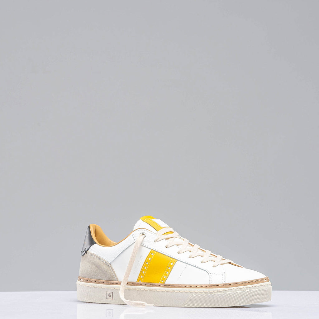 The Mustang Stripe Shoe In White/ Yellow