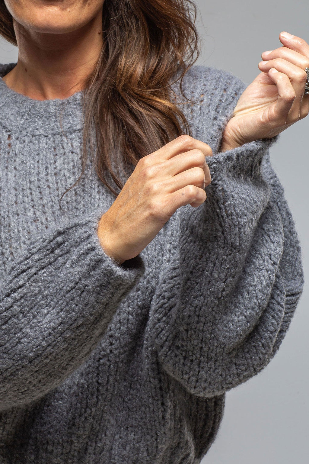 Coquette Cropped Sweater In Grey