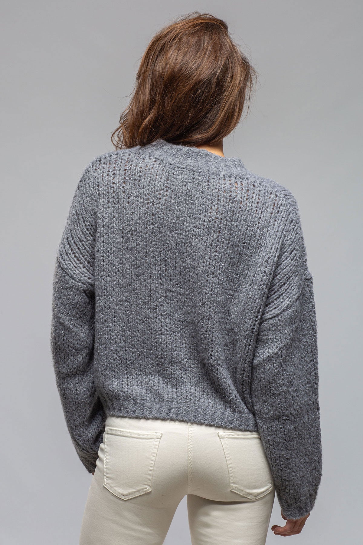 Coquette Cropped Sweater In Grey