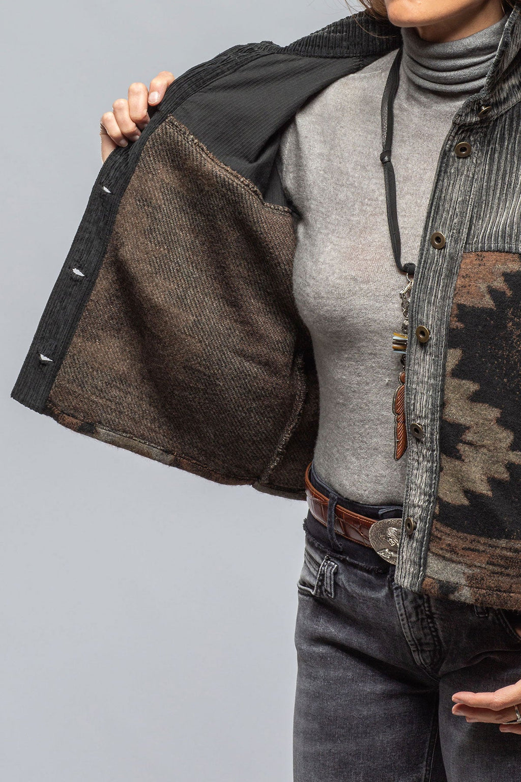 Hickory Blanket Jacket In Charcoal