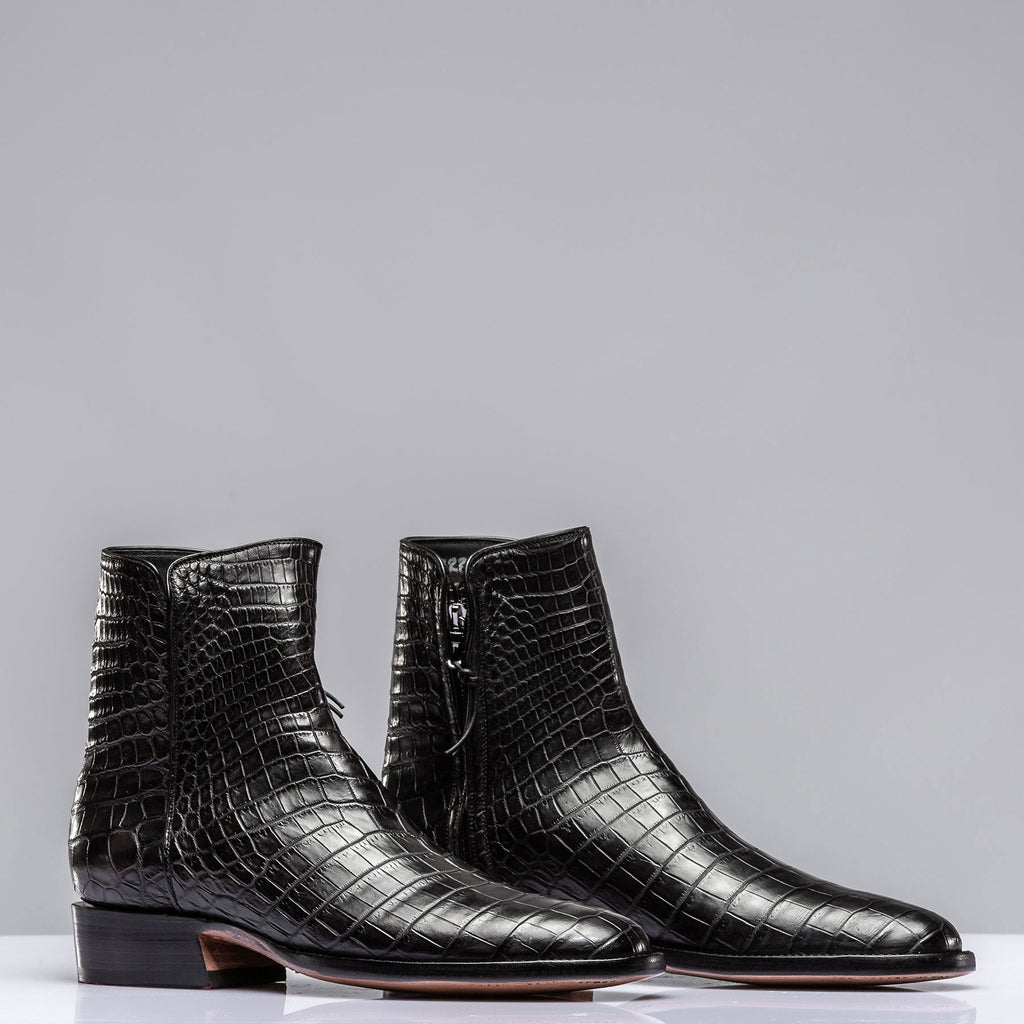Black Crocodile Chelsea Boots