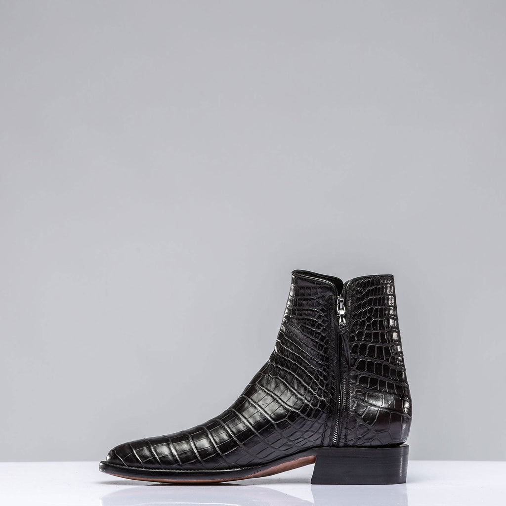 Black Crocodile Chelsea Boots