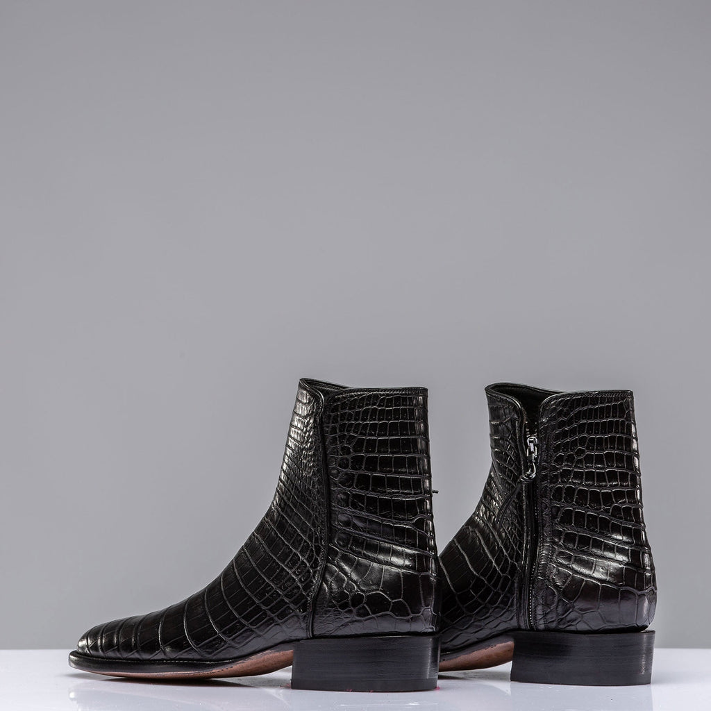 Black Crocodile Chelsea Boots