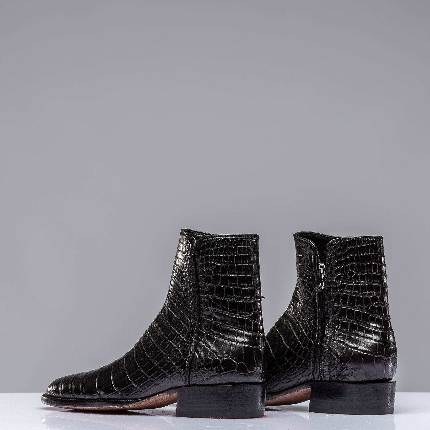 Black Crocodile Chelsea Boots