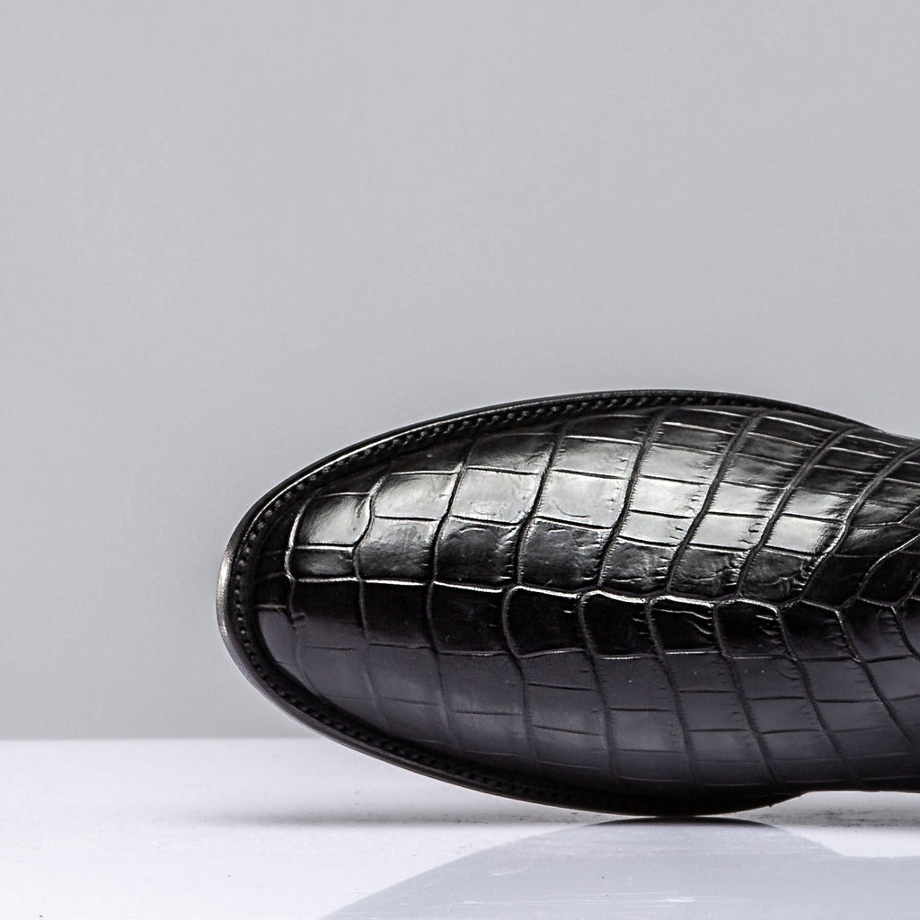 Black Crocodile Chelsea Boots