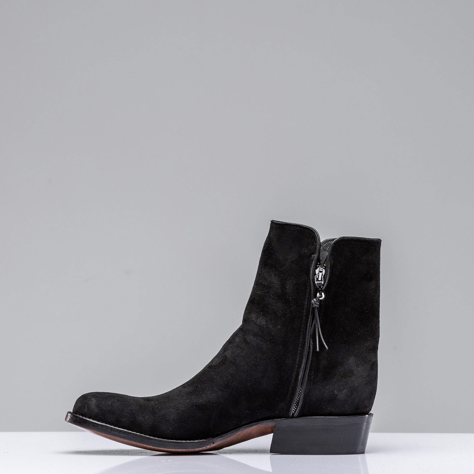 Black Suede Round Toe Zorro