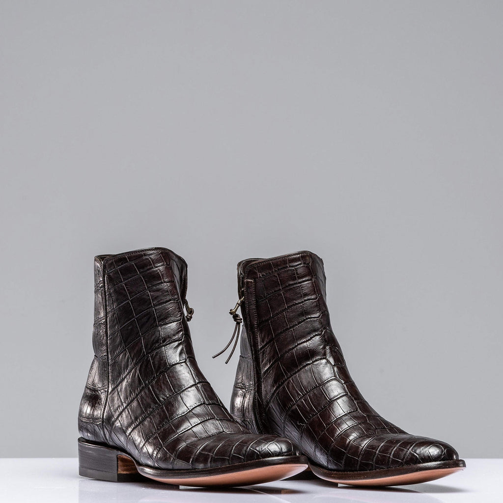 Chocolate Crocodile Chelsea Boots
