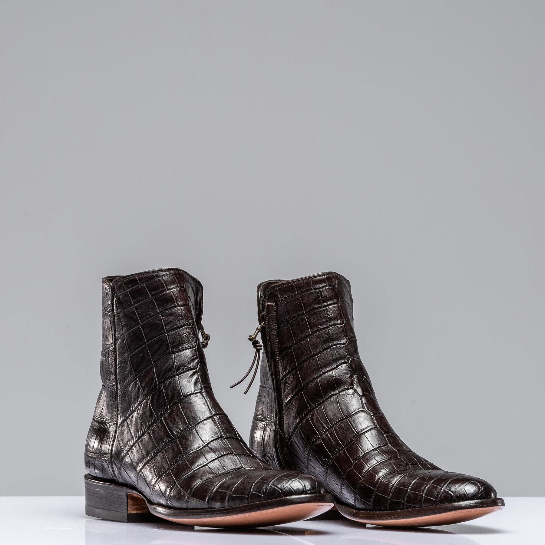 Chocolate Crocodile Chelsea Boots
