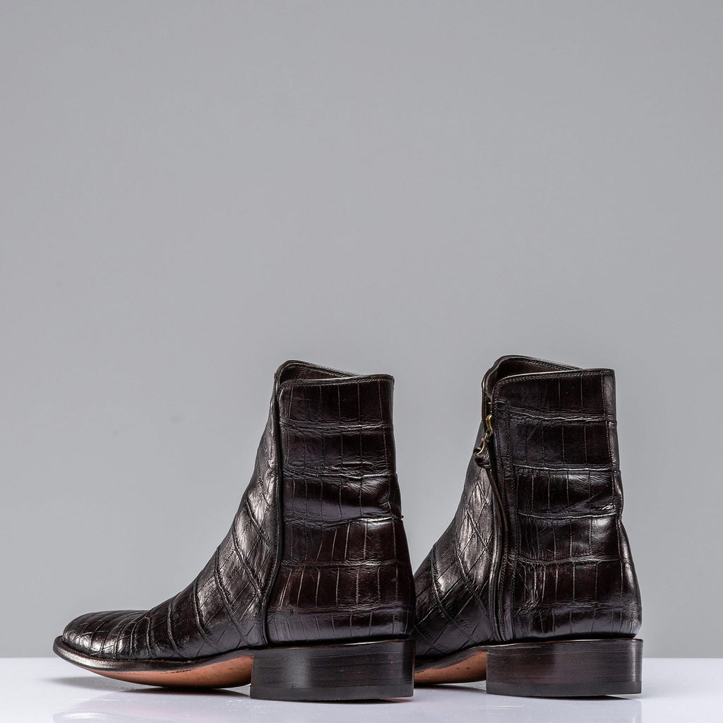 Chocolate Crocodile Chelsea Boots