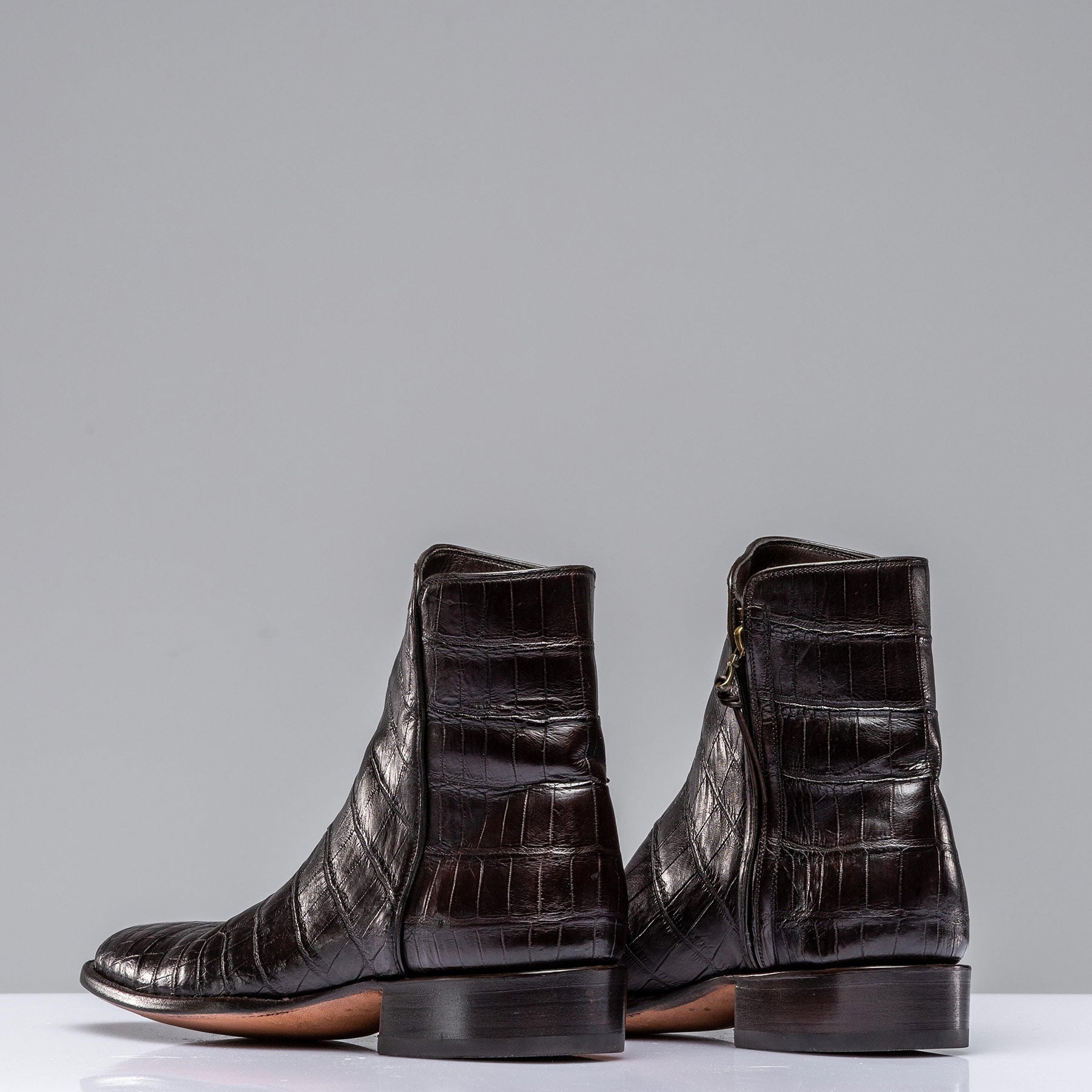 Chocolate Crocodile Chelsea Boots