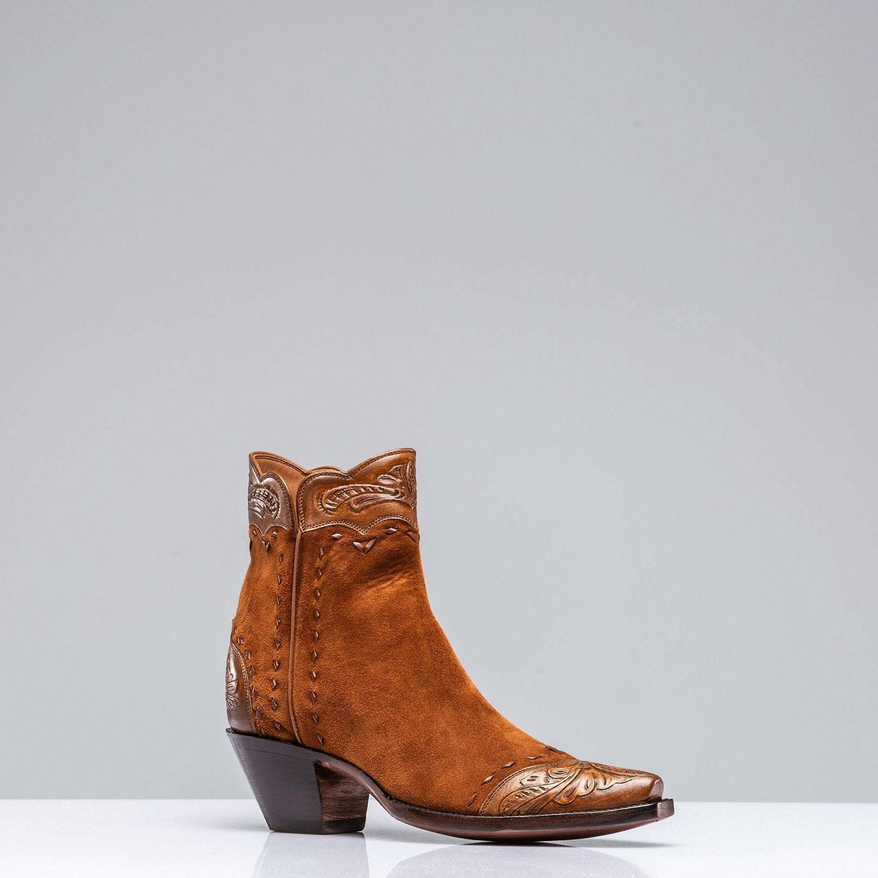 Hand Tooled Calfskin on Suede Zorro