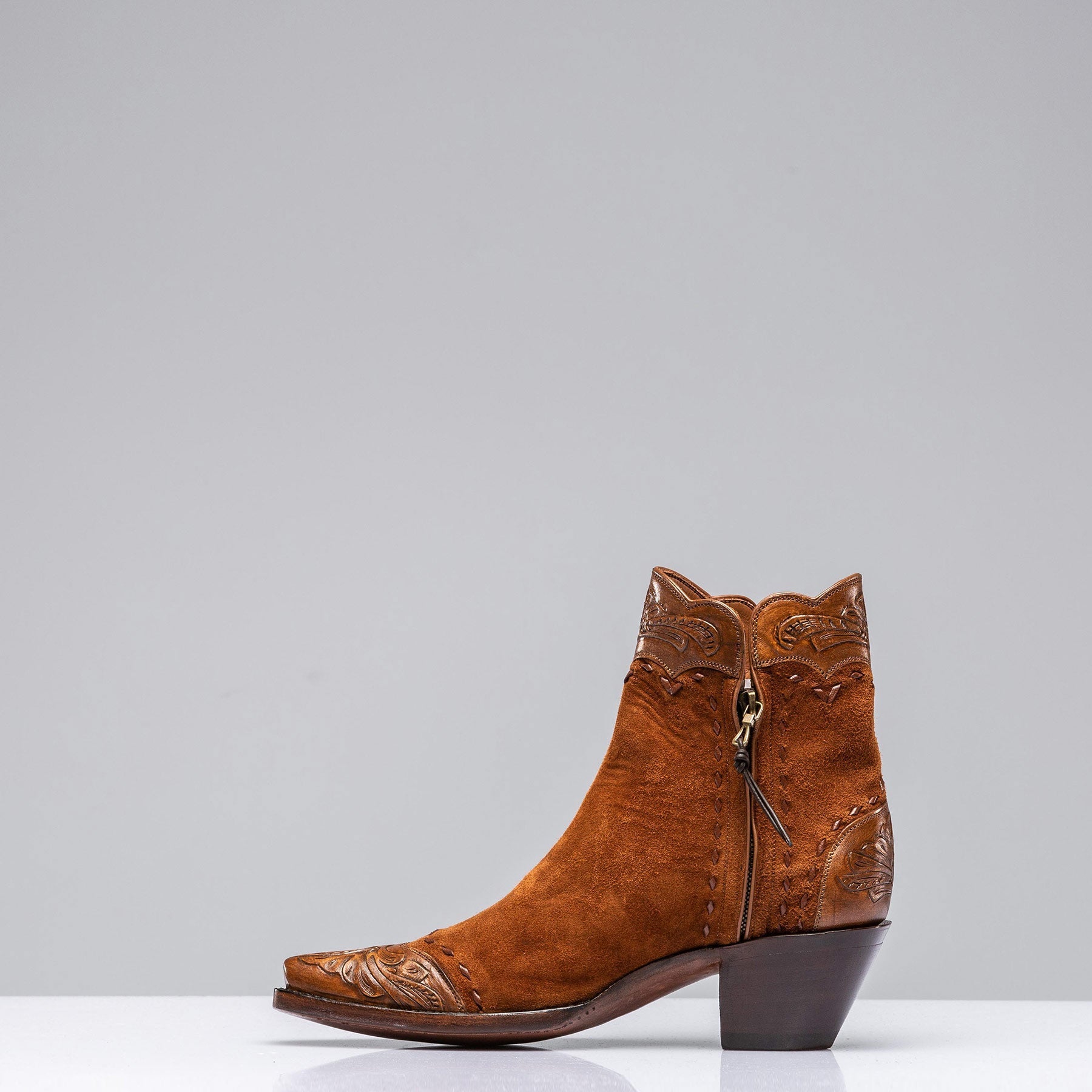 Hand Tooled Calfskin on Suede Zorro