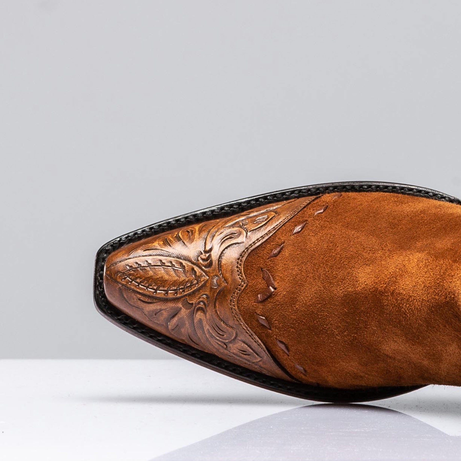 Hand Tooled Calfskin on Suede Zorro