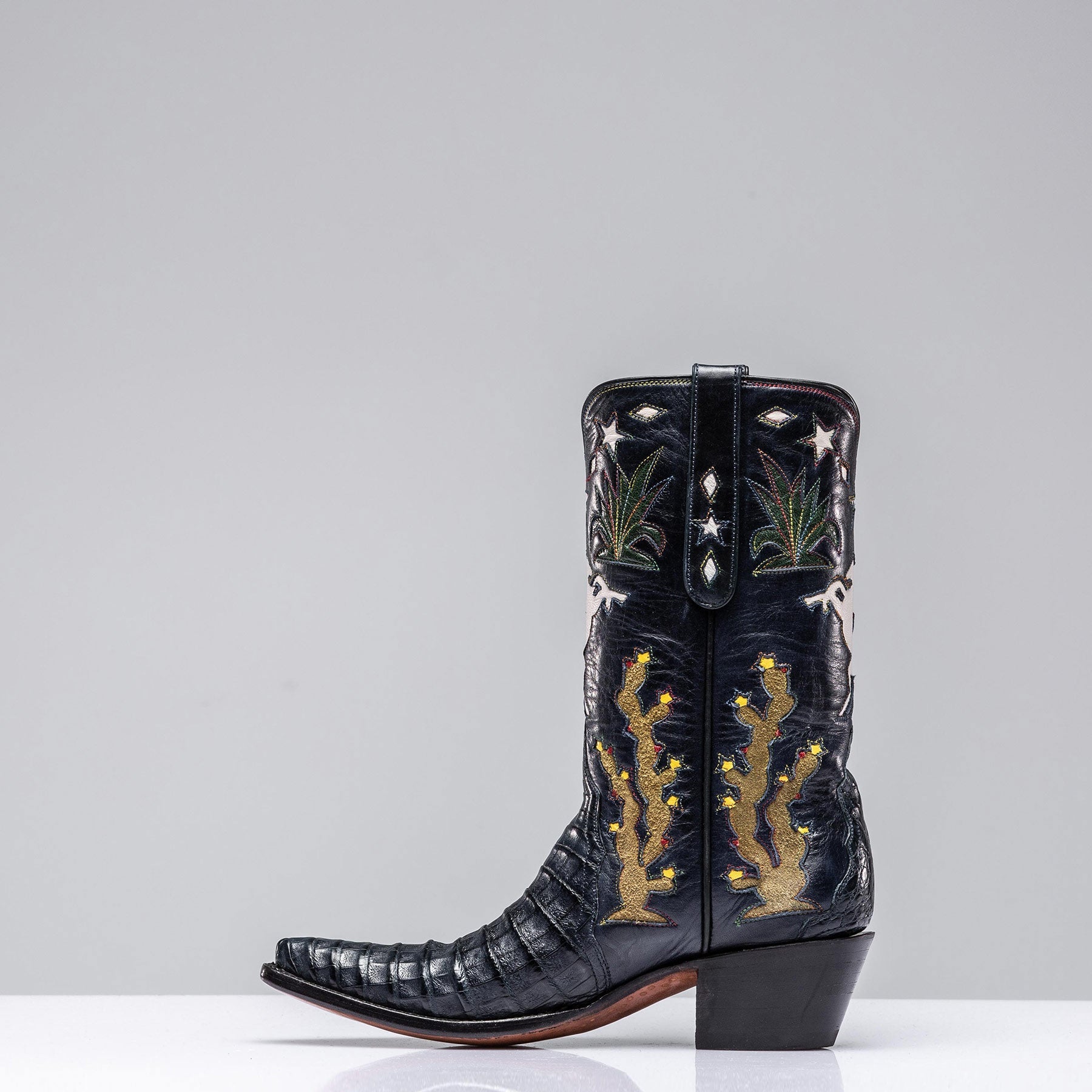 Inlaid Western Boot In Navy