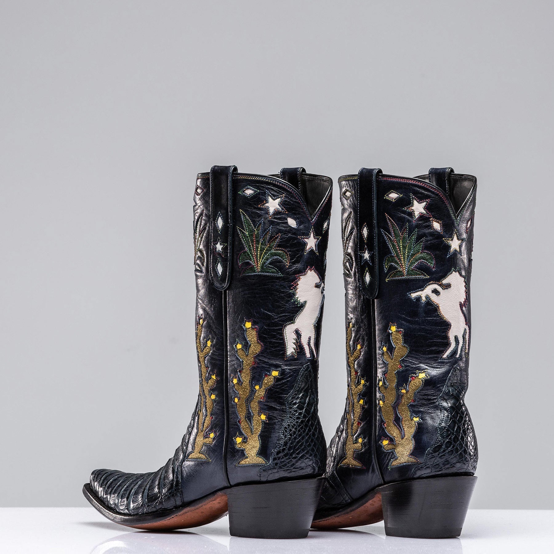 Inlaid Western Boot In Navy