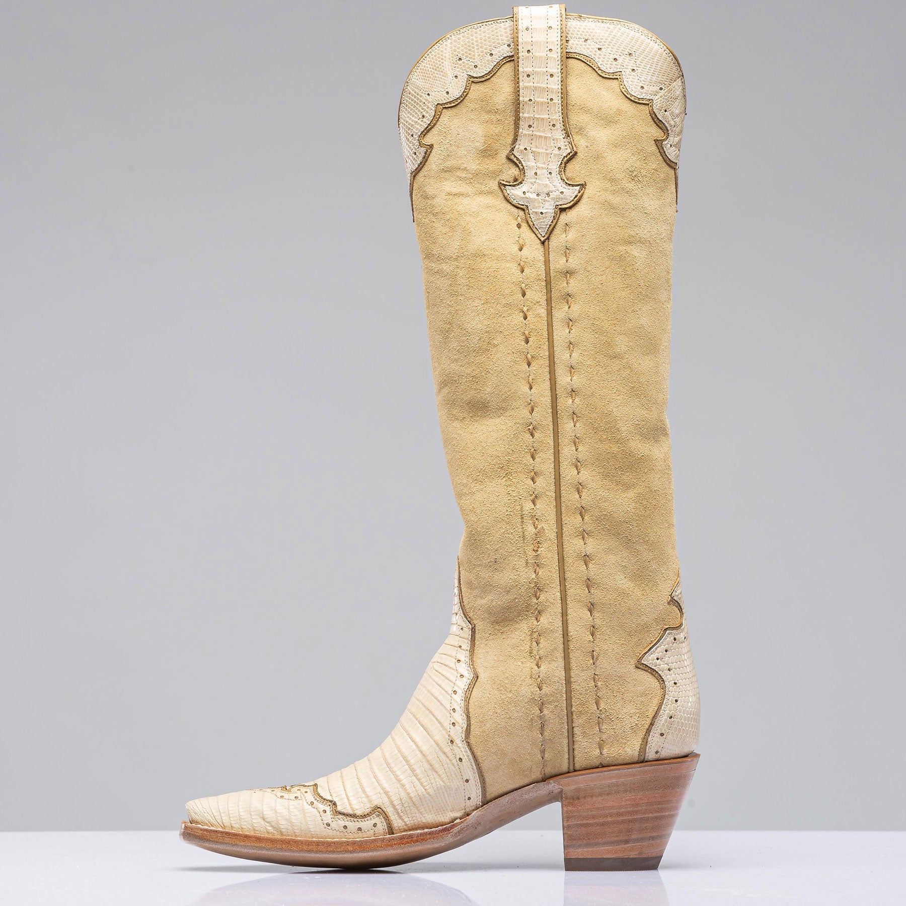 Palomino Tall Boot In Lizard and Suede