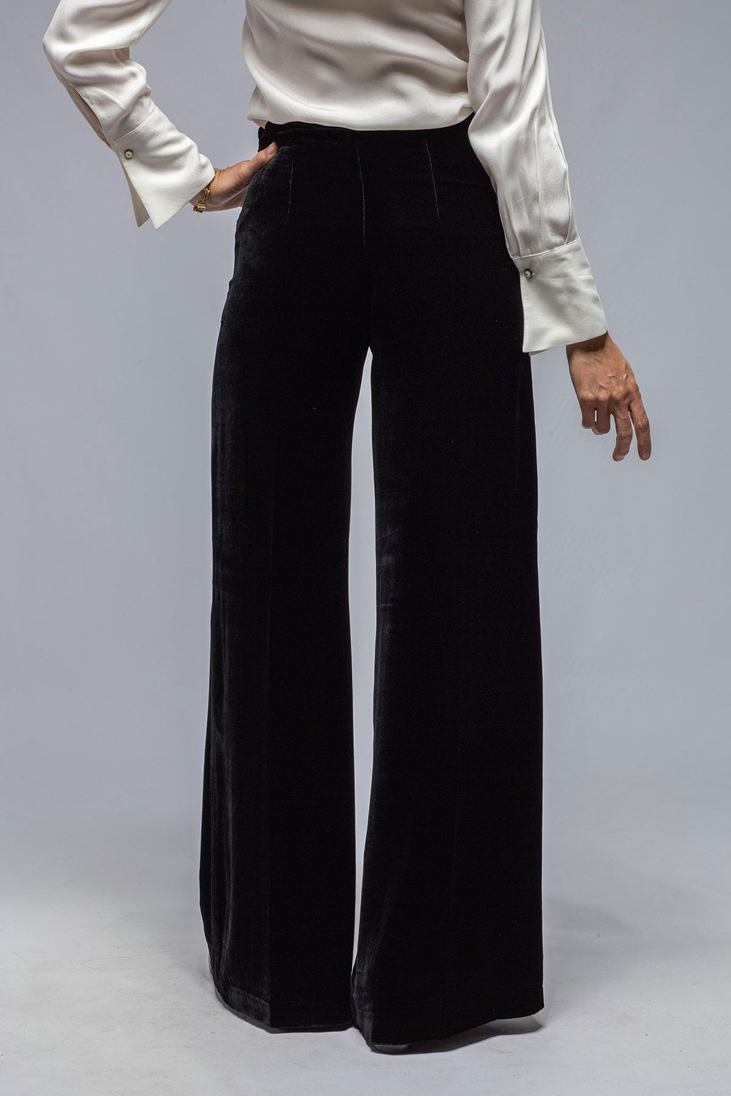 Maxi Silk Velvet Pant in Black