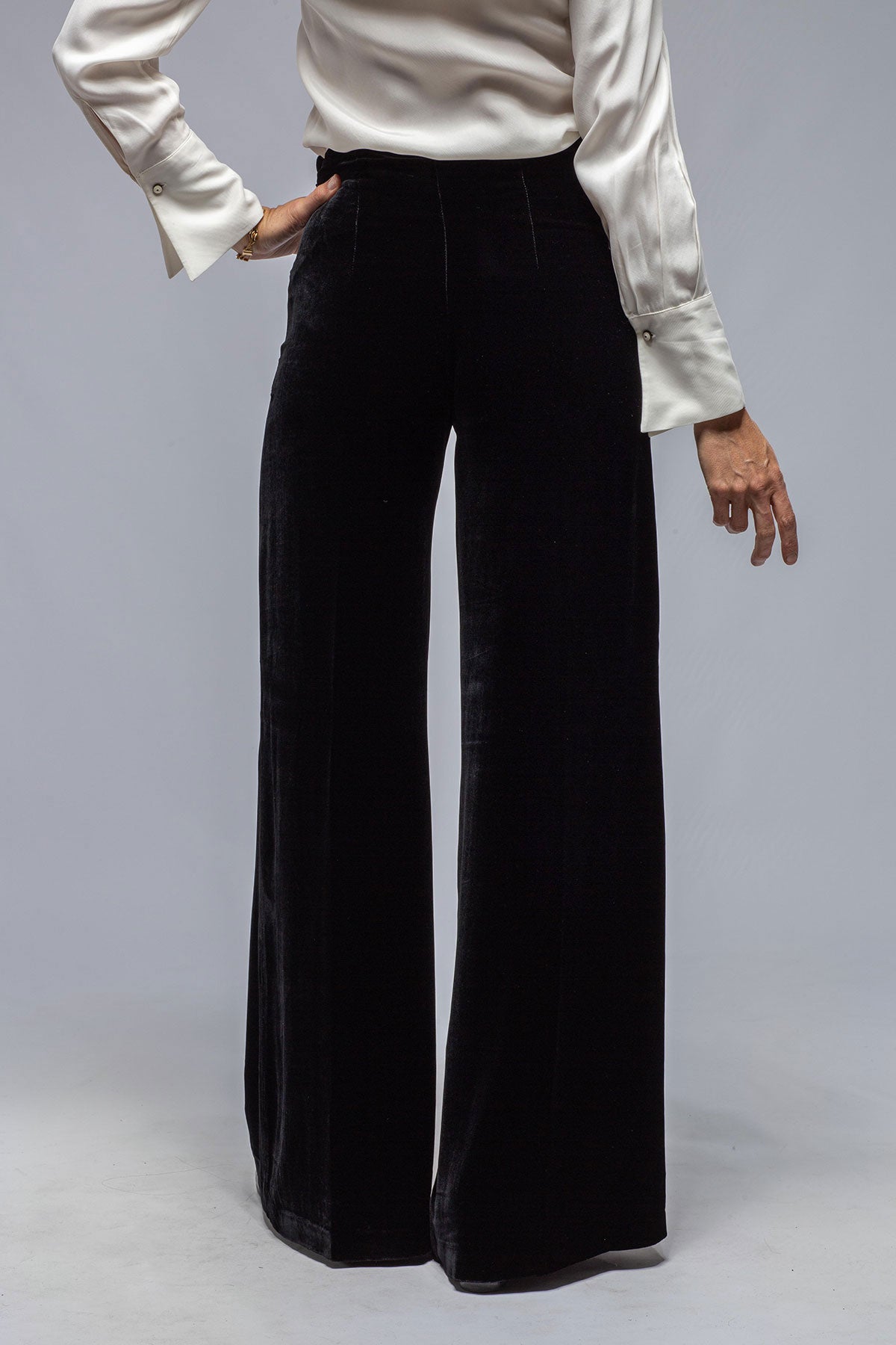 Maxi Silk Velvet Pant in Black