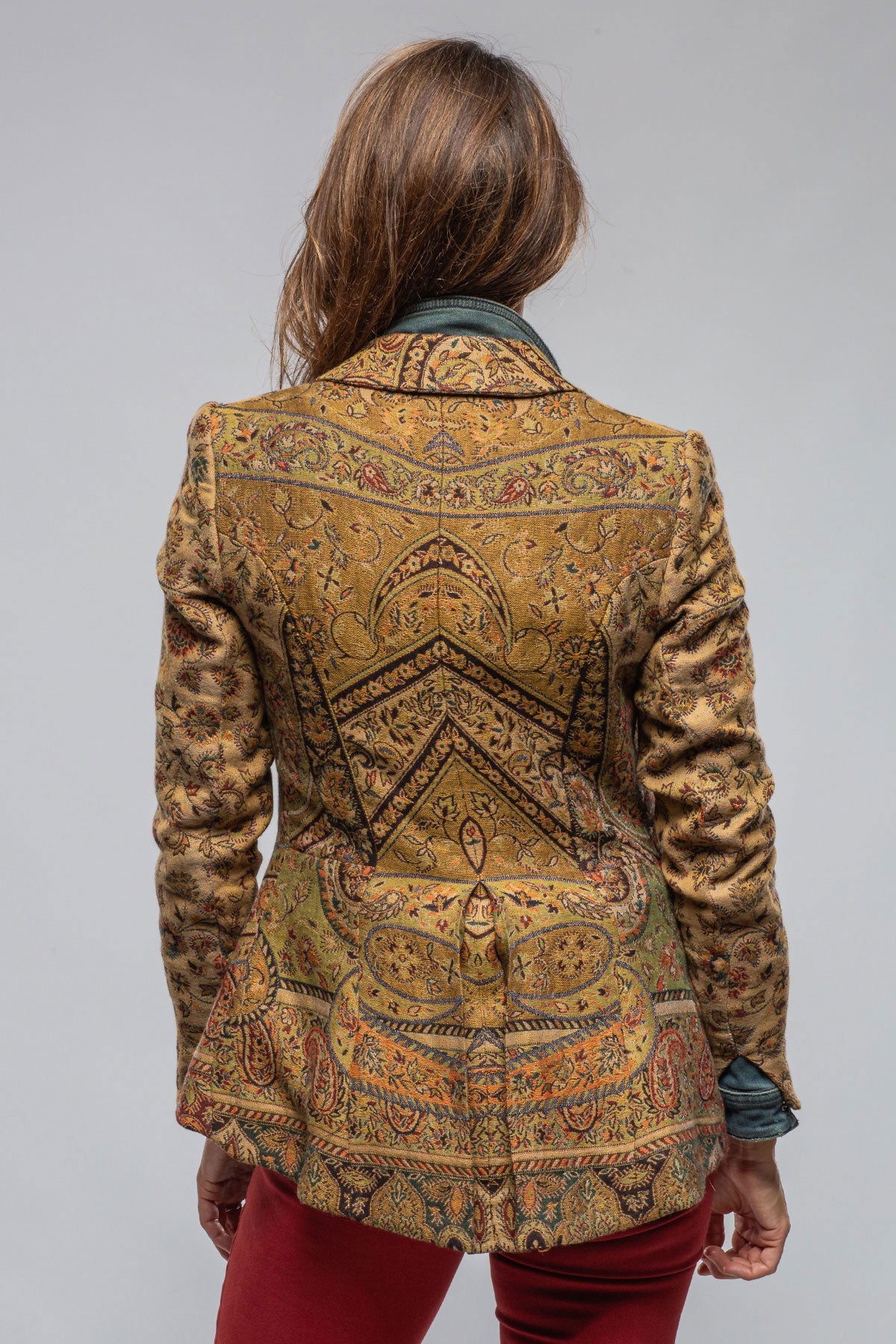 Sullavan Jacket In Green Paisley Jacquard