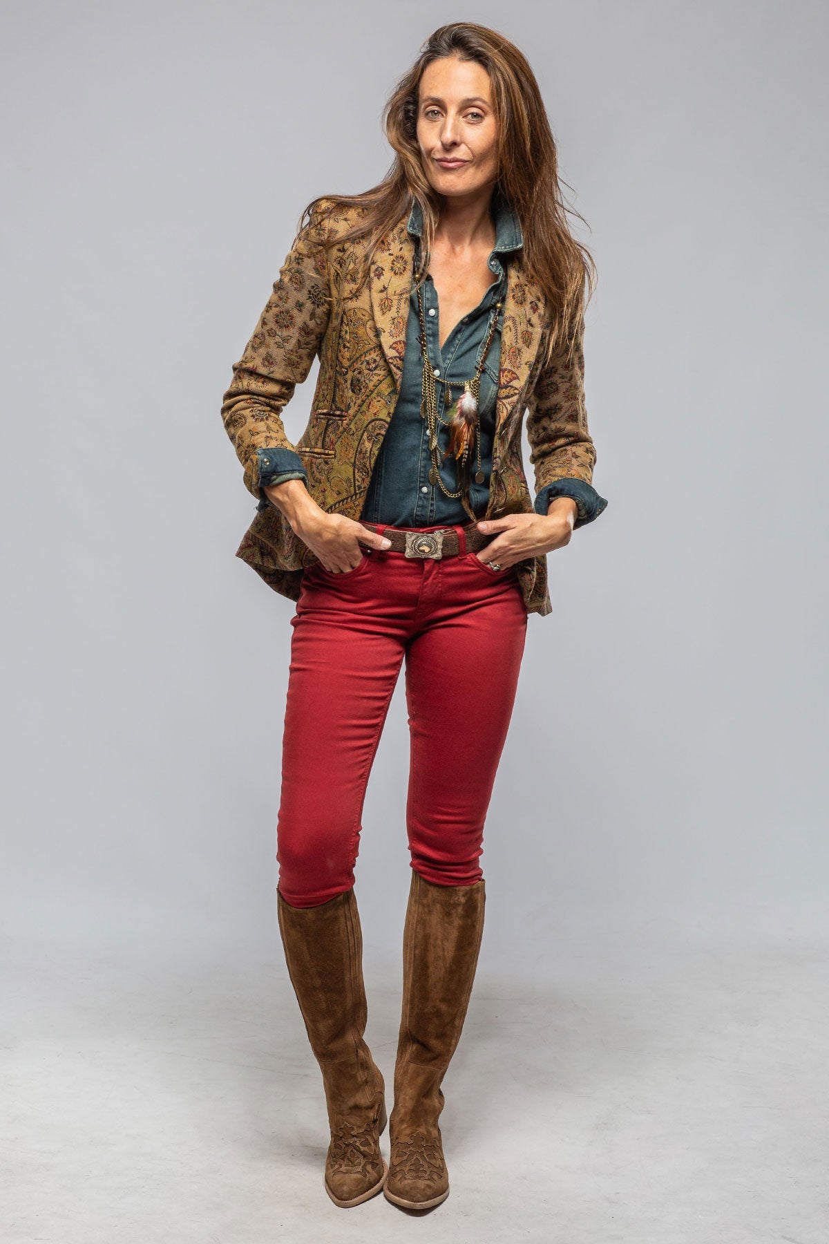 Sullavan Jacket In Green Paisley Jacquard