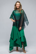 Tiziano Organza Shawl In Emerald Print