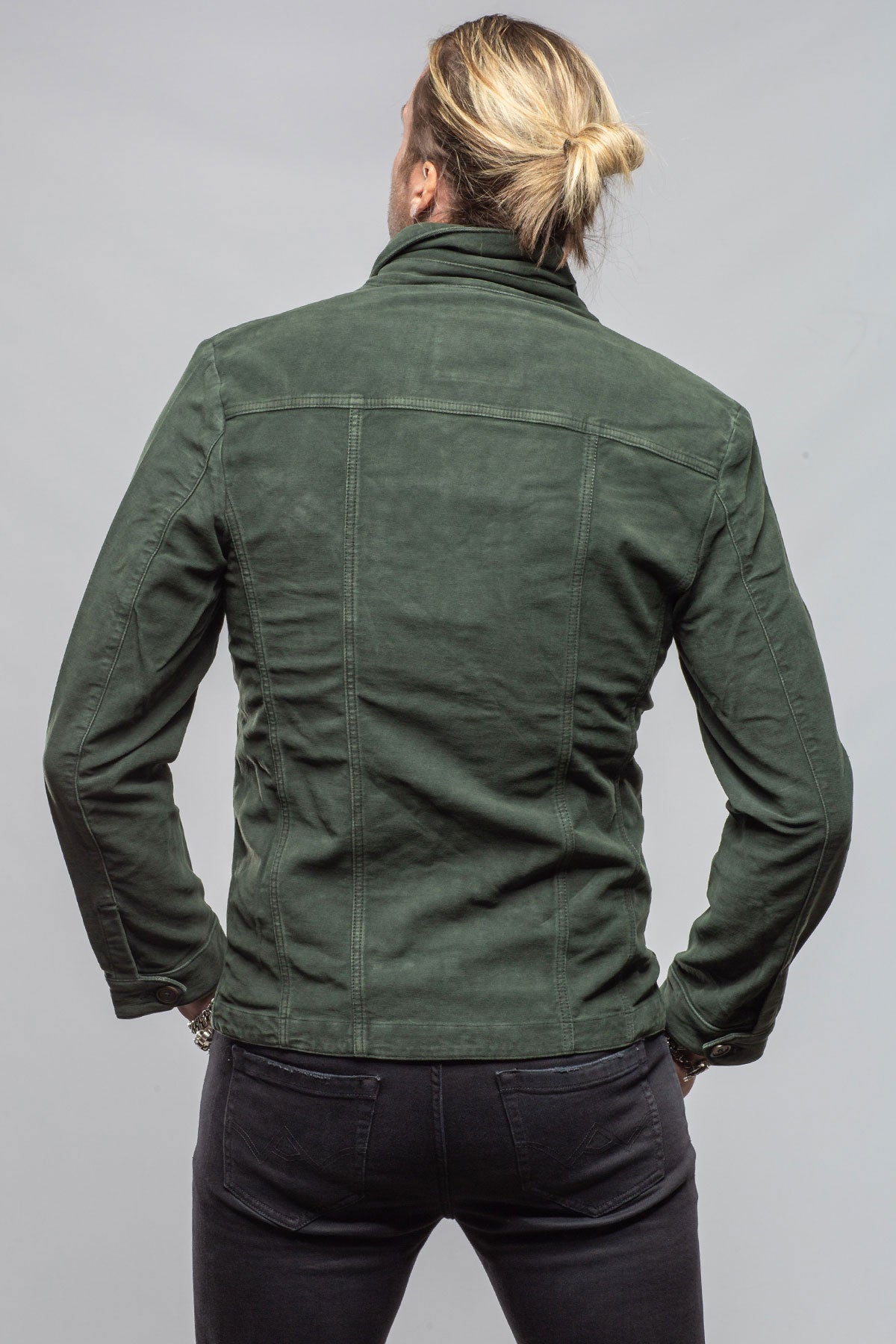 Trace Overdye Moleskin Overshirt In Muschio