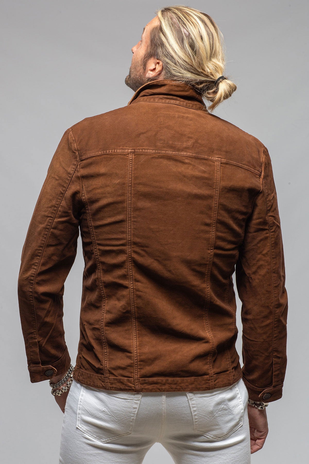 Trace Overdyed Moleskin Overshirt In Ruggine