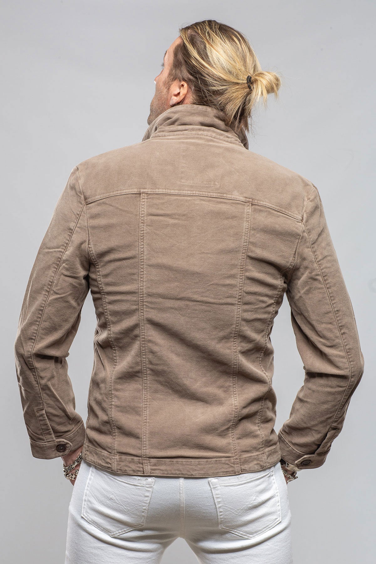 Trace Overdyed Moleskin Overshirt In Tortora
