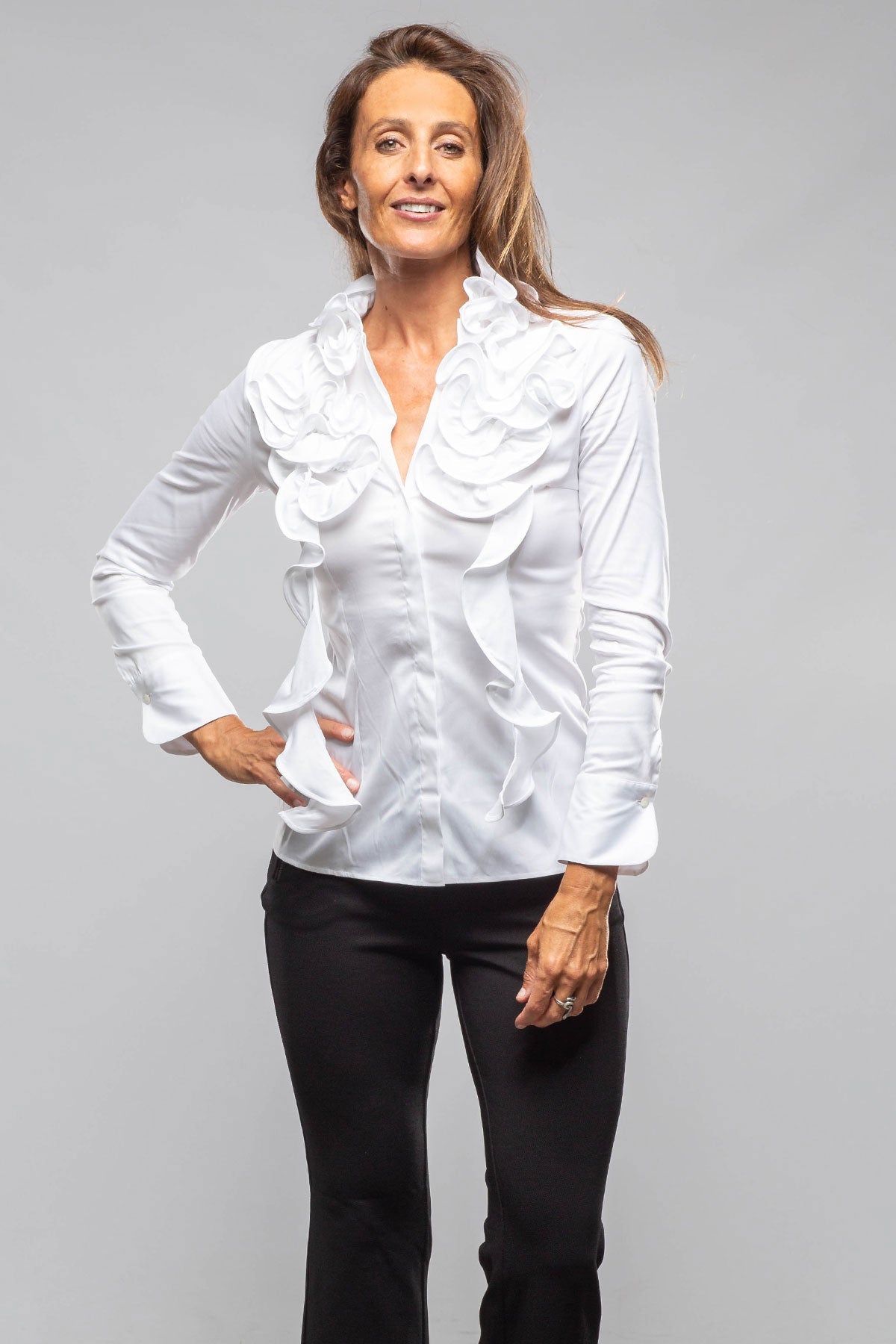 Lyla Ruffle Blouse In White